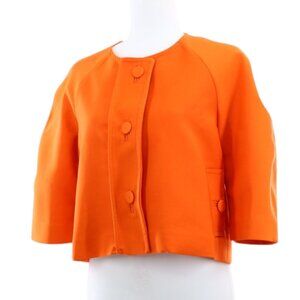Charles Anastase Women's Orange Cropped Snap Boxy Jacket - Retail $1635 - NWOT